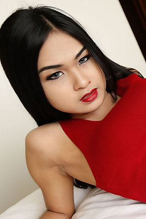 Hot Thai shemales gets a huge face full of cum from big white cock