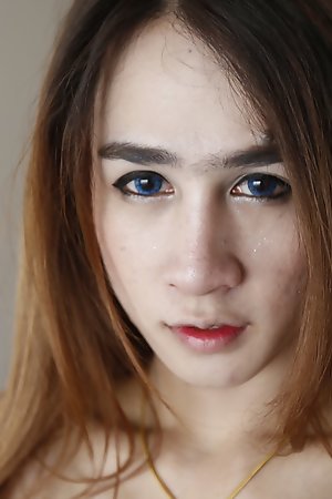 20 year old busty Thai ladyboy gets naked teasing white tourist