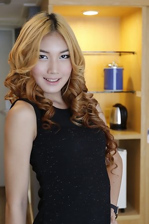 19yo horny Thai ladyboy does a striptease for white tourist